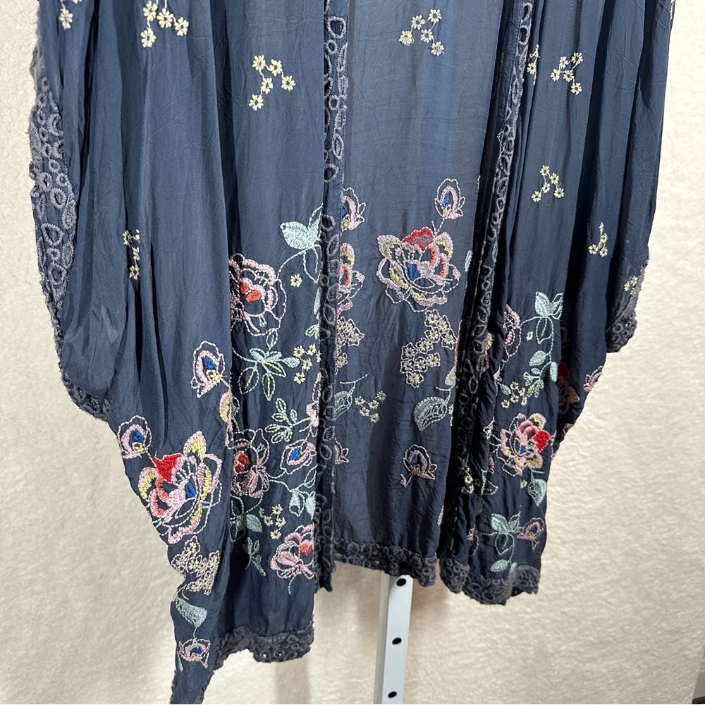 Johnny Was Blue Floral Kimono - Picture 7 of 11